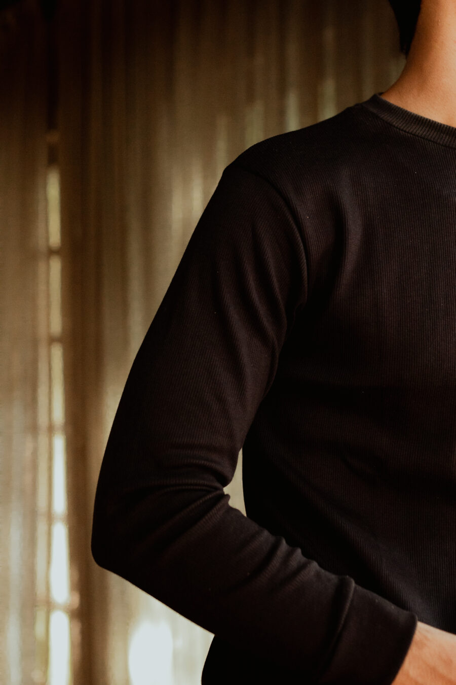 Black Mens Knitted Sweat Shirt