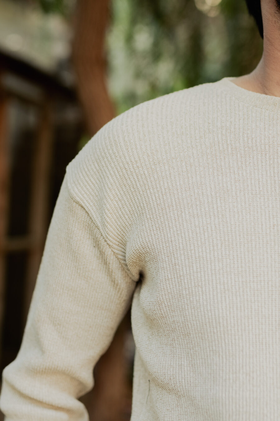 Cream Men's Knitted Sweat Shirt