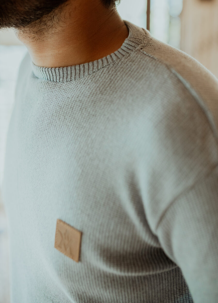 Sky Blue Knitted Sweat Shirt