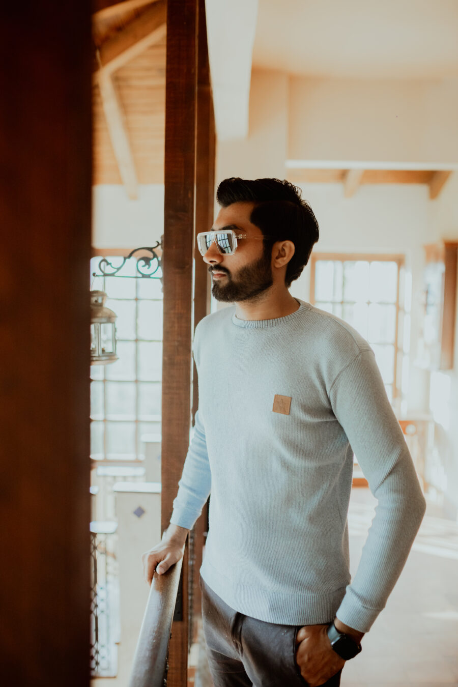 Sky Blue Knitted Sweat Shirt